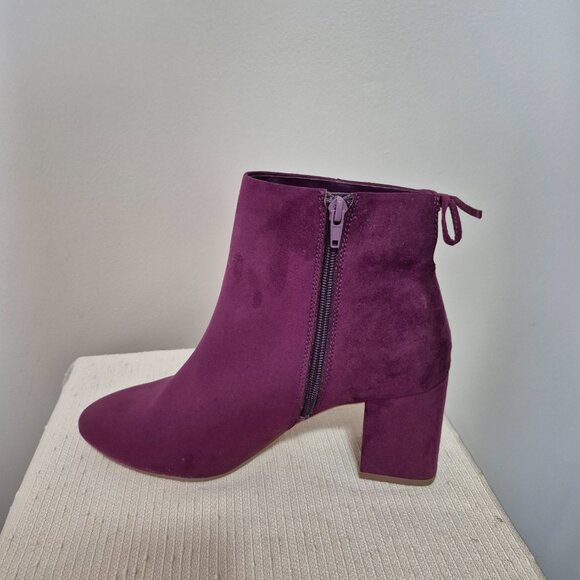 Purple Faux Suede Booties - Picture 3 of 12